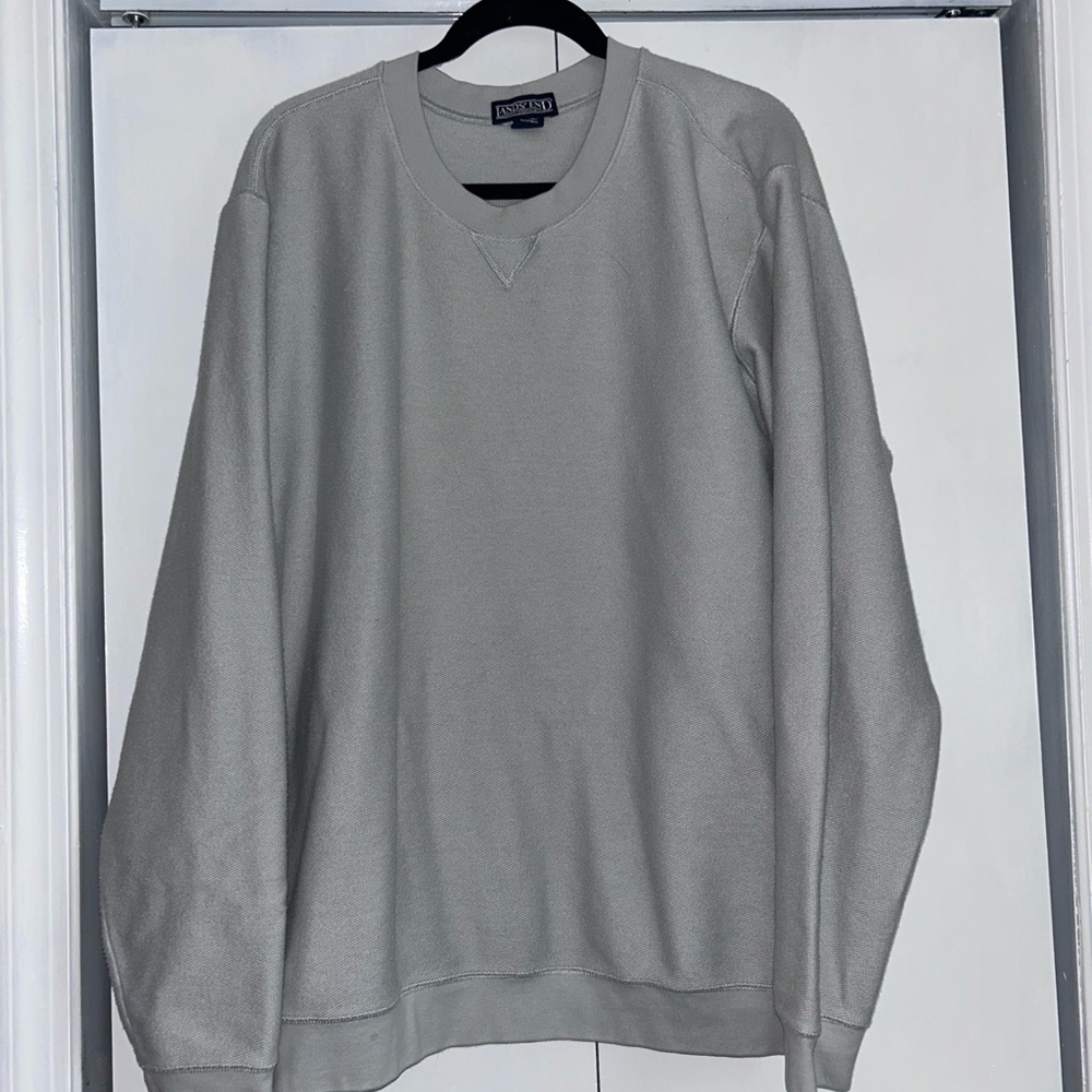 Lands' End Men's Gray Crewneck Sweater